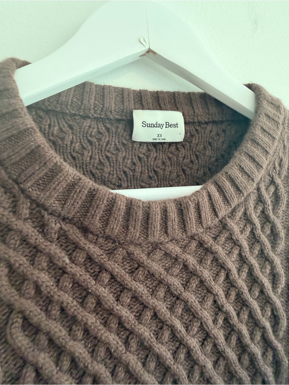 Aritzia Sunday Best cropped knit sweater- brown - Picture 4 of 6